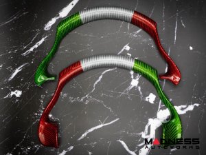 Alfa Romeo Stelvio Steering Wheel Trim - Carbon Fiber - Upper Trim Piece - Italian Theme - QV Model Alfa Romeo Stelvio Steering Wheel Trim - Carbon Fiber - Upper Trim Piece - Italian Theme - QV Model